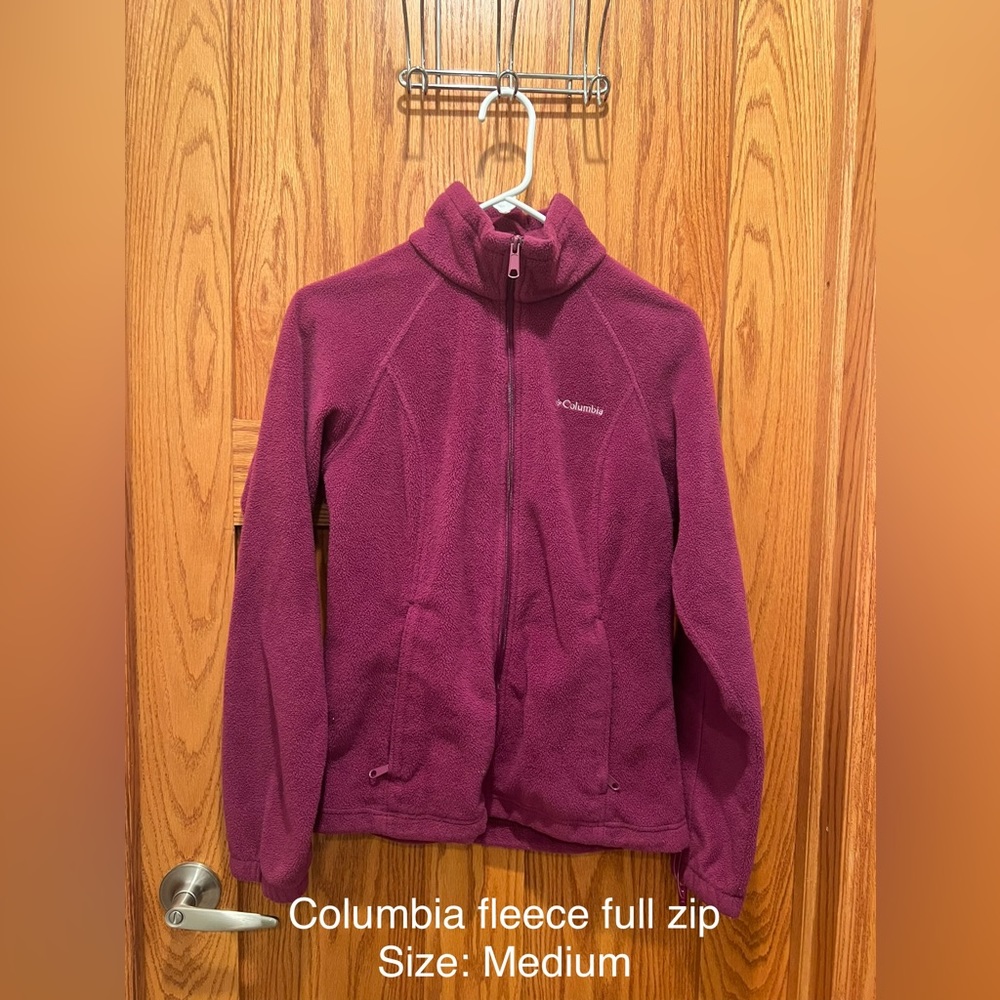 Magenta Columbia Fleece Zip Up Jacket